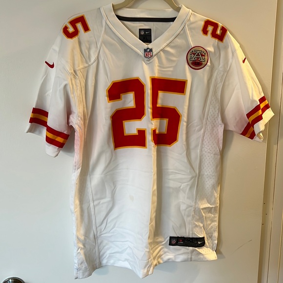 Kansas City KC Chiefs NFL Football #25 Away Nike White Jersey - Picture 2 of 7